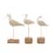 Set of 3 White Polystone Contemporary Sculpture, 15", 15", 14"